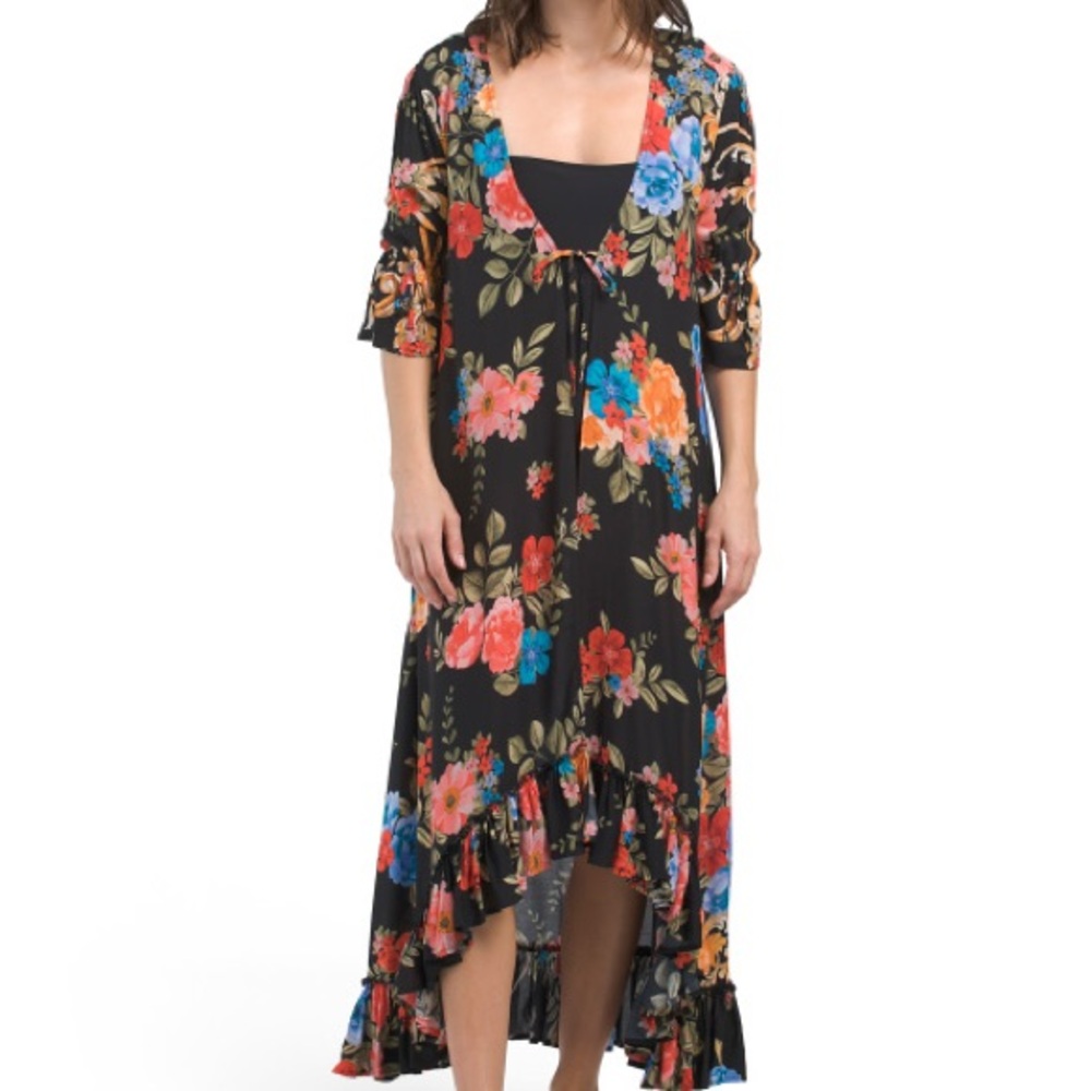 Johnny Was Royal Long Ruffle Kimono